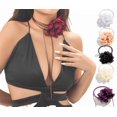 thumbnail image 1 of Yoyauz Bohemian Flower Choker Long Wrap Tassel Floral Choker Necklace Handmade Faux Tulle Rose Tie Necklace Party Wedding Accessories, 1 of 7