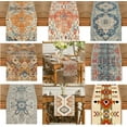 thumbnail image 1 of Yoyauz Boho Bohemia Style Orange Blue Table Runner, Country Rustic Farmhouse Magical Fall Kitchen Dining Table Decoration for Home Party Decor 13x72 Inch, 1 of 3