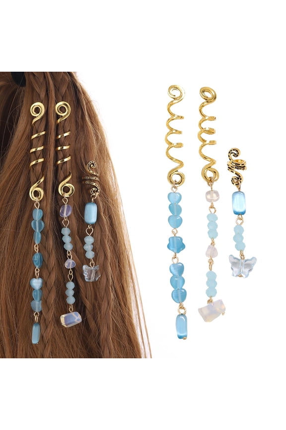 Braided Hair Accessories In Multiple Colors With Natural Stone Pendants, Crystal Spiral Positioning, Jewelry Crystals Dirty Braids Accessories Women's Hair Accessories