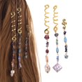 thumbnail image 1 of Yoyauz Braided Hair Accessories In Multiple Colors With Natural Stone Pendants, Crystal Spiral Positioning, Jewelry Crystals Dirty Braids Accessories Women's Hair Accessories, 1 of 5