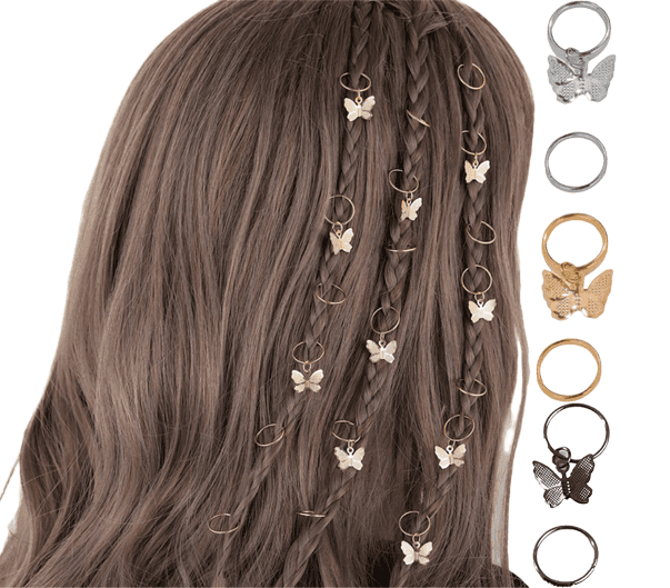 Hair Accessories For Braided Hair.Yoyauz Butterfly Hair Clip Dreadlock Accessories - 20 Pieces Gold Hair ...