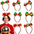 thumbnail image 1 of Yoyauz Christmas Bow Headband Christmas Bow Headband Red Green Headband Christmas Holiday Headband Cute Headband Ladies Girls Holiday Party Clothing Supplies Gifts, 1 of 5