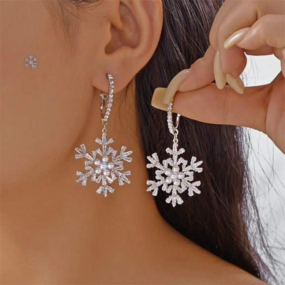 Yoyauz Christmas Earrings For Ladies Christmas Snowflakes Lightweight Earrings Cute Christmas Parties Jewelry Gifts