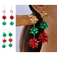 thumbnail image 1 of Yoyauz Christmas Earrings for Women, Cute Green Christmas Gift Bow Dangle Earring, Holiday Crazy Party Drop Stud Earrings, 1 of 5