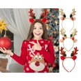 thumbnail image 1 of Yoyauz Christmas Headbands Reindeer antler headbands Christmas tree headband headband hat top for Christmas party supplies, Christmas party decoration gifts - one size, 1 of 7