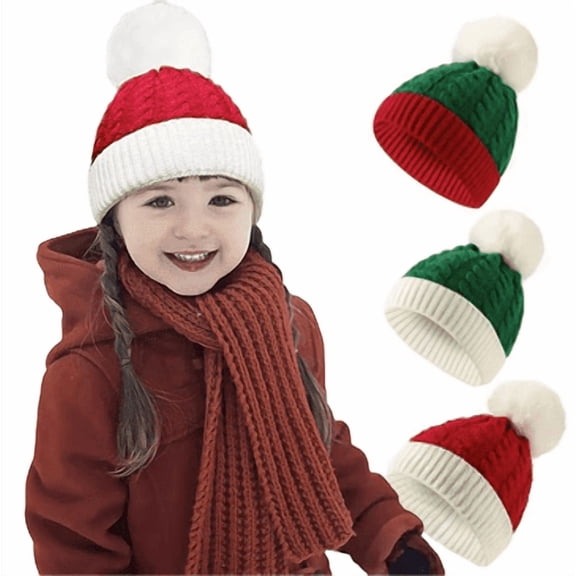 Yoyauz Christmas Santa Hat for Toddler Baby Soft Warm Baby Beanie Knit Hat