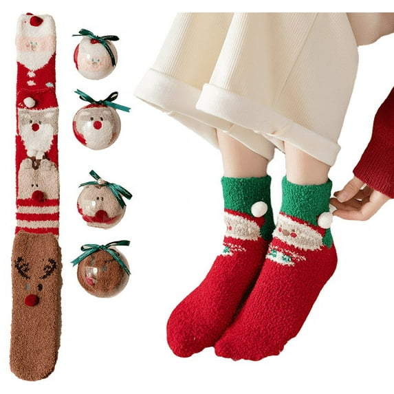 Yoyauz Christmas Stocking Slippers - Plush Socks for Women, Colorful Warm Fluffy Socks Christmas Socks for Women, Winter Indoor Comfort Socks, Great Christmas Gifts for Women