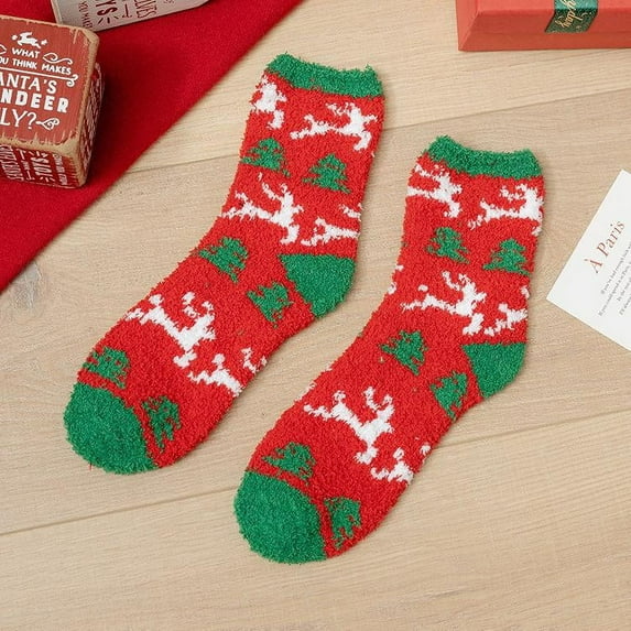 Yoyauz Christmas Stocking Slippers - Plush Socks for Women, Colorful Warm Fluffy Socks Christmas Socks for Women, Winter Indoor Comfort Socks, Great Christmas Gifts for Women