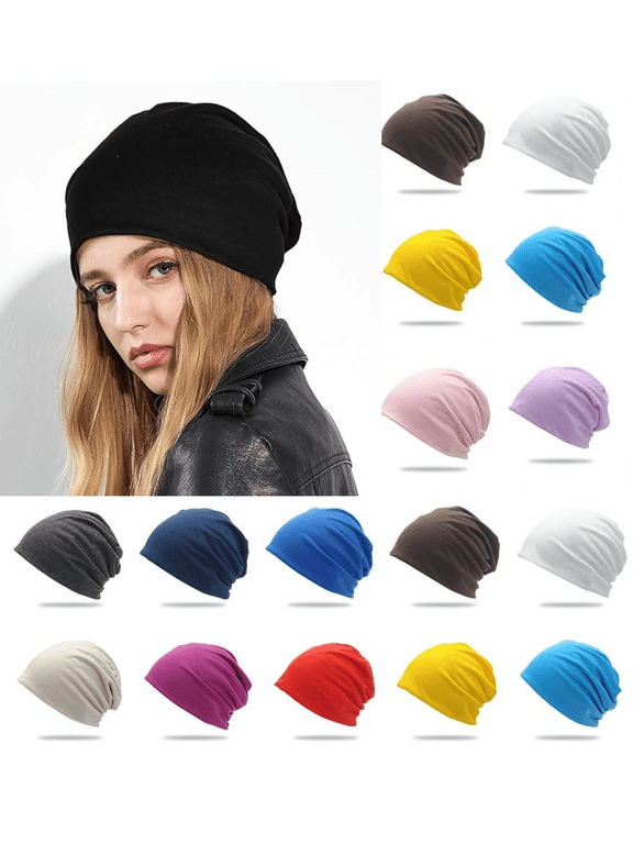 Cotton Slouchy Beanie Hip-Hop Soft Lightweight Running Beanie Adult Dwarf Hats Chemo Cap for Men Women