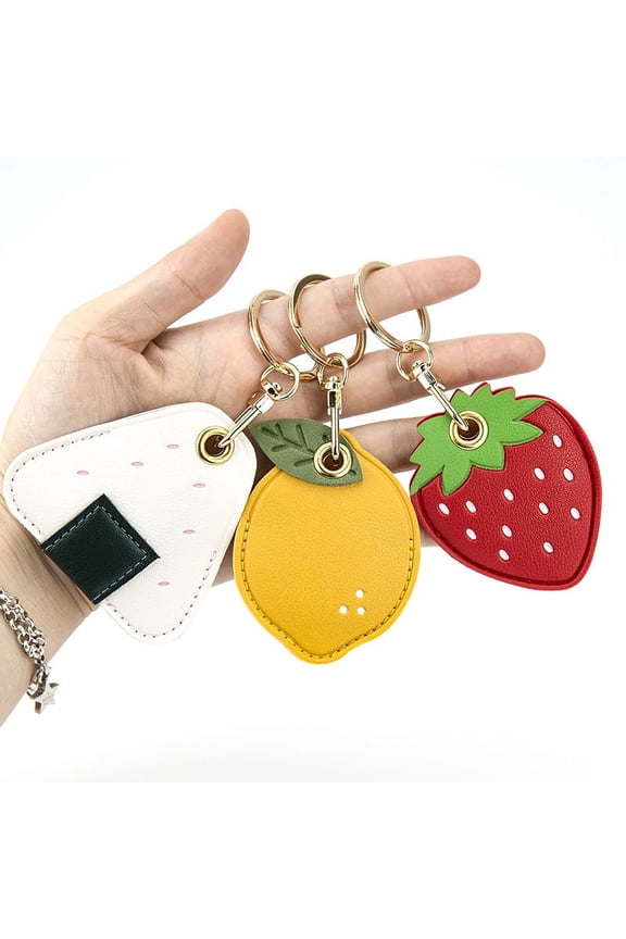 Cute Leather Keychain With Smart Tag, Hanging Door Lock Keychain, Protective Cover With Key Ring, Gps Tracker, Smart Tag Access Card