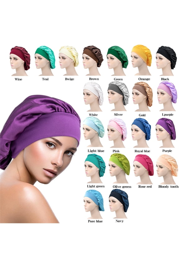 Double Layered Two Tone Satin Silk Hair Cap, Suitable For Sleeping Women, Reversible Women's Sleep Cap, Curly Braided Broadband Sleep Cap