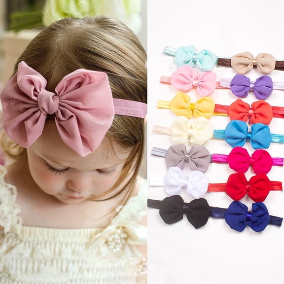 Yoyauz Elastic Nylon Headband Bow For Newborns, Babies, Toddlers - Handmade Baby Hair Accessories For Girls(1pc)