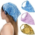 thumbnail image 1 of Yoyauz Floral Elastic Hair Scarf Headband 3PCS Chiffon Head Kerchief Headband Floral Hair Scarves W/Hair Clips Hair Bandanas, 1 of 8