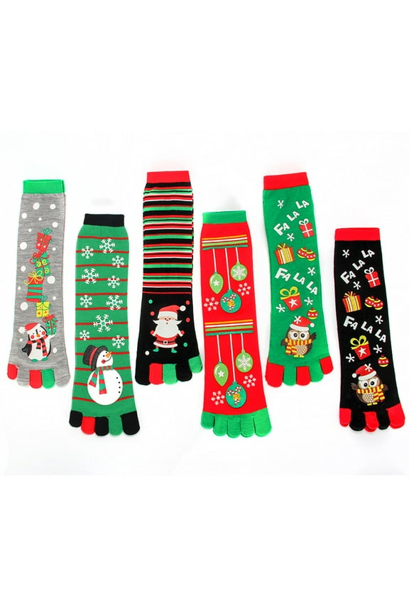 Fun Toe Socks Women's Toe Socks Girls Cute Toe Separation Cotton Socks Running Sports Christmas Gifts