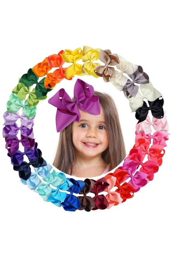 Hair Accessories For Girls 30 Colors 6 Inch Grosgrain Ribbon Hair Accessories Bow Clip Crocodile Clip Hair Clips Hair Accessories Back To School Party Photography Christmas Travel