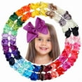 thumbnail image 1 of Yoyauz  Hair Accessories For Girls 30 Colors 6 Inch Grosgrain Ribbon Hair Accessories Bow Clip Crocodile Clip Hair Clips Hair Accessories Back To School Party Photography Christmas Travel, 1 of 6