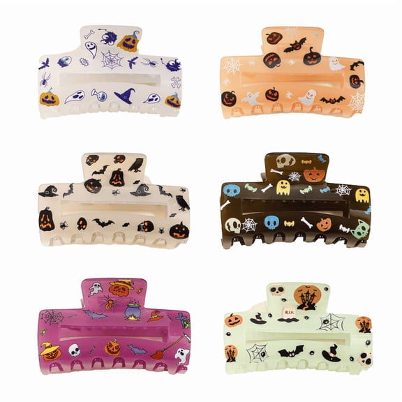 Yoyauz Halloween Hair Clip, Suitable For Thick And Thin Hair, Pumpkin Ghost Bat Design Hairstyle Accessories, Halloween Party Gift