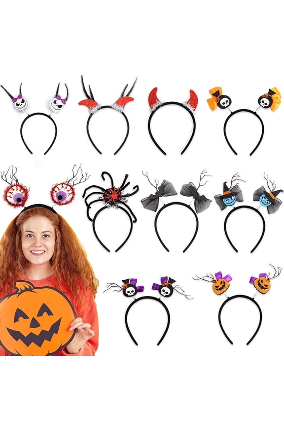 Halloween Headband Pumpkin Witch Hat Bat Spider Headband Halloween Costume Party Makeup Hair Accessories