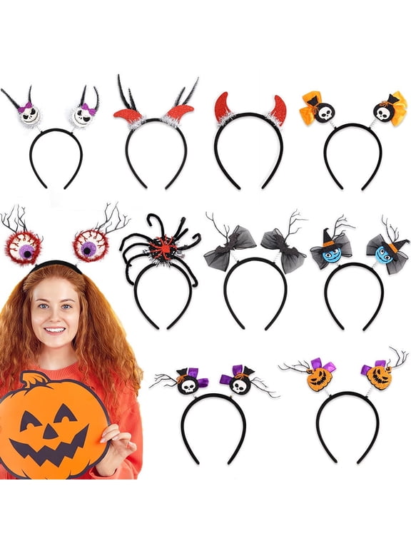 Halloween Headband Pumpkin Witch Hat Bat Spider Headband Halloween Costume Party Makeup Hair Accessories