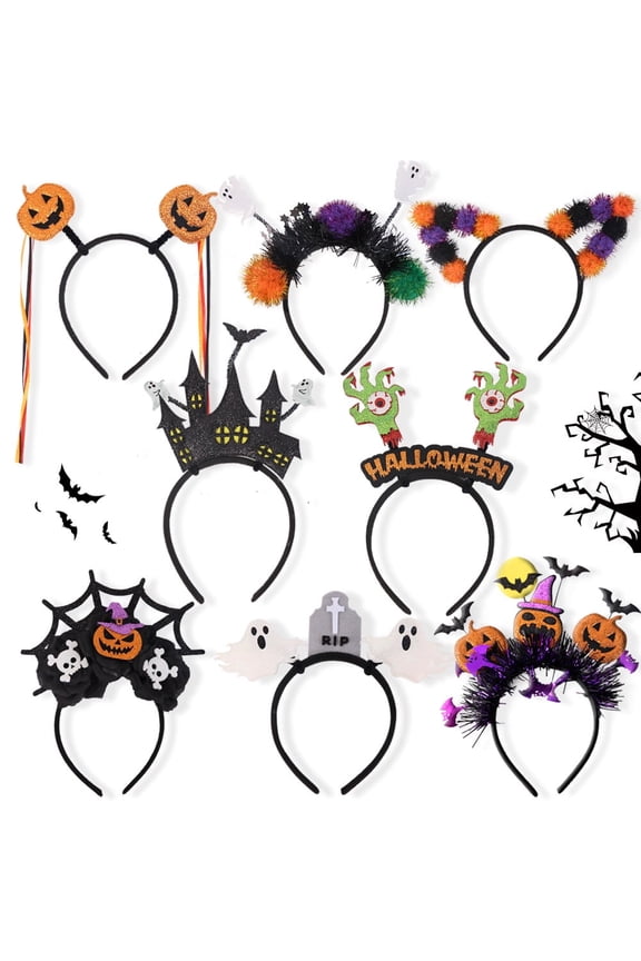 Halloween Headband Pumpkin Witch Hat Bat Spider Headband Halloween Costume Party Makeup Hair Accessories