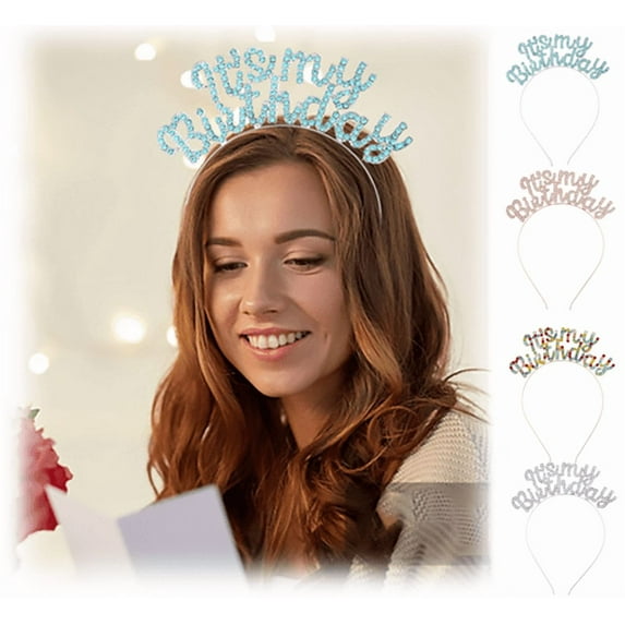 Yoyauz Happy Birthday Crown Rainbow Headband Birthday Headwear Birthday Crown Gift Party Decoration Ladies Girls