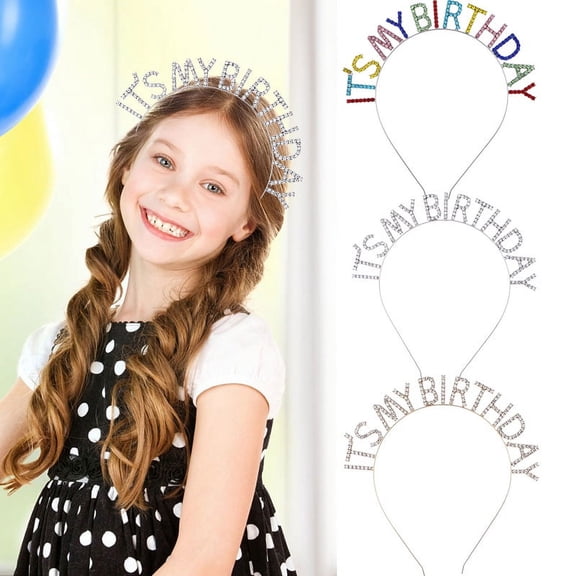 Yoyauz Happy Birthday Crown Rainbow Headband Birthday Headwear Birthday Crown Gift Party Decoration Ladies Girls