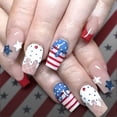 thumbnail image 1 of Yoyauz July 4th Nail Ironing Short Square Independent Day Holiday Nail Fitting US Flag Design Acrylic Nail Set for Women 24 Piece Nail Stickers, 1 of 9