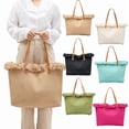 thumbnail image 1 of Yoyauz Ladies' Tote Bag Canvas Beach Tote Bag With Zipper Large Shoulder Backpack Handbag, Suitable For Travel, Work, Gym, 1 of 7