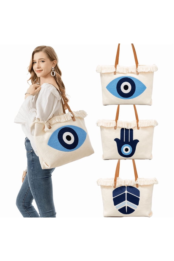 Ladies' Tote Bag Canvas Beach Tote Bag With Zipper Large Shoulder Backpack Handbag, Suitable For Travel, Work, Gym