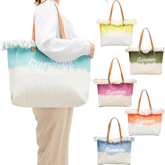 Yoyauz Ladies' Tote Bag Canvas Beach Tote Bag With Zipper Large Shoulder Backpack Handbag, Suitable For Travel, Work, Gym