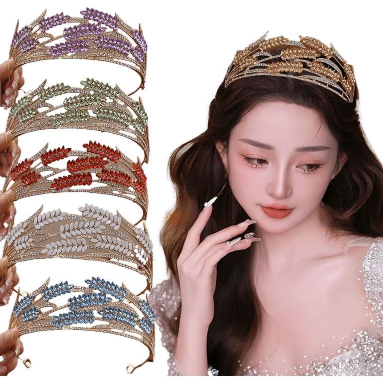 Queen Pageant Crown Headband 4Pack Queen Crowns, Pageant Crown with Combs Princess  main image 2