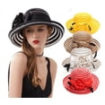 thumbnail image 1 of Yoyauz Large Brim Hats, Organza Hats, Summer Beach Hats, Tea Party Weddings, Glamorous Church Hats, 1 of 7