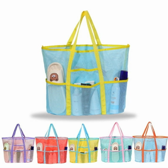Yoyauz Mesh Beach Bag, Large Beach Tote Bag, Waterproof And Sand Proof Tote Bag, Suitable For Vacation/Travel And Beach Essentials