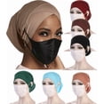 thumbnail image 1 of Yoyauz Muslim Under Scarf with Ear Hole Stretch Jersey Inner Hijabs Tube Caps for Islamic Women Turban Bonnet, 1 of 6