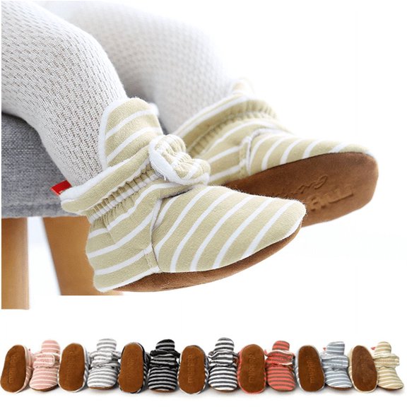 Yoyauz Newborn Cotton Booties Anti-Slip Soles For Toddlers Boys Girls Babies Winter Warm Wool Comfortable Sock Shoes （0-18 Month）