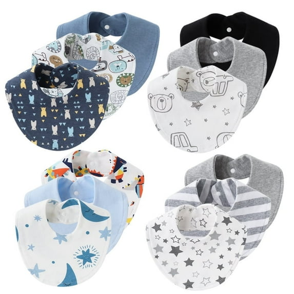 Yoyauz Organic Baby Bib Soft Cotton Drooling And Teething Bib Suitable For Baby Girls And Boys Extra Absorbent, Easy To Clean And Put On And Take Off Suitable For Toddlers Newborns Babies 0-24 Months