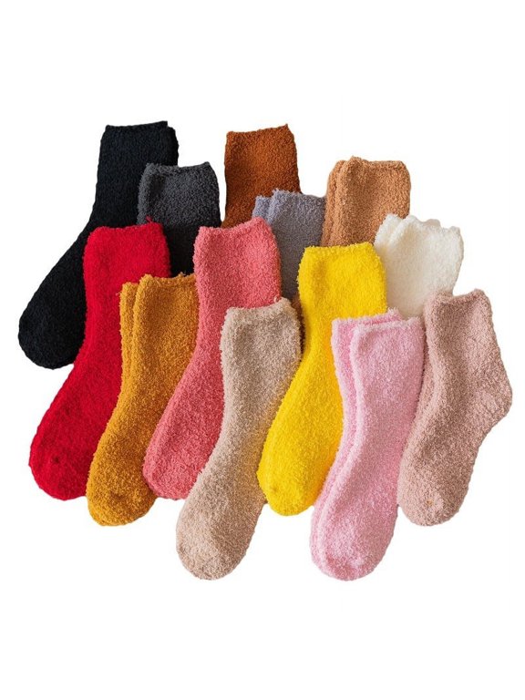 Plush Socks - Women's Plush Socks, Fluffy Socks, Comfortable Warm Socks, Slipper Socks, Women's Winter Socks, Soft Socks