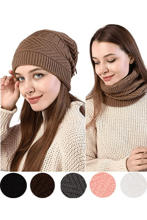 Pony Tail Beanie Scary Beanie Knitted Ring Scarf Scarf Scarf Long Hair Braid Hat