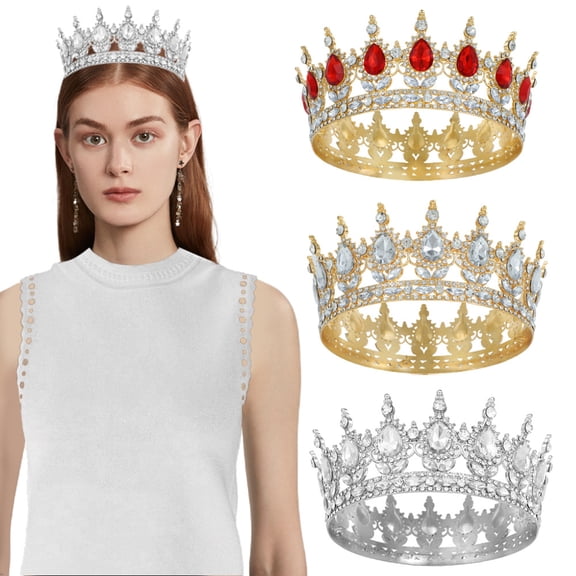 Yoyauz Queen CrownRhinestones, Weddings Crowns Ladies Clothing Party Hair Accessories Princesses Birthdays Crowns Crystals Brides Crown