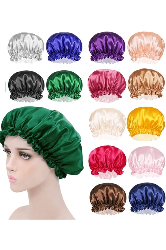 Satin Hat Sleep Hair Cap - Silk Hat, Suitable For Various Hairstyles, Equipped With Elastic Soft Band For Hair Care