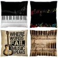 thumbnail image 1 of Yoyauz Short Plush Note Pillowcase Home Decor Pillow Office Car Cushion Music Decor 18"×18", 1 of 5