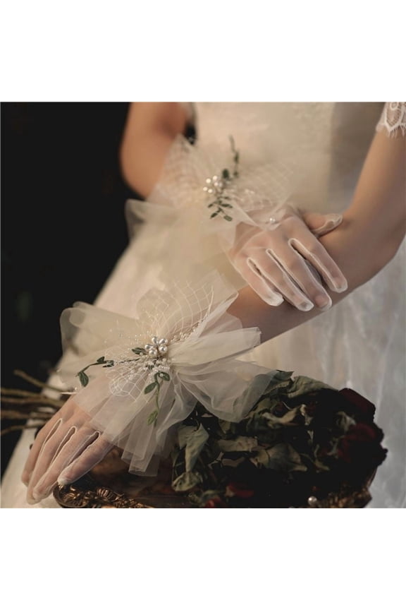 Silk Gloves, Elegant Short Gloves, Mesh Gloves, Tea Party Gloves, Ladies