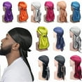thumbnail image 1 of Yoyauz Silky Durag Hood Bandana Super Soft, Breathable Wrinkleproof Satin Durab Suitable for 360 degree waves, braids, wide tail Doo Rag Premium Silk Durag Suitable for men and women, 1 of 5