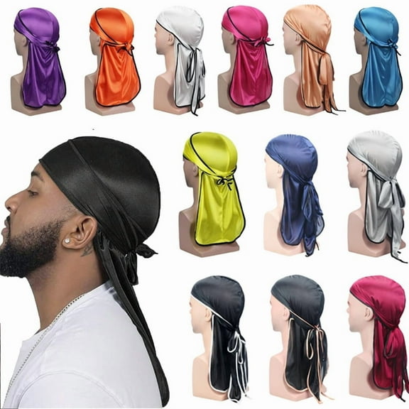 Yoyauz Silky Durag Hood Bandana Super Soft, Breathable Wrinkleproof Satin Durab Suitable for 360 degree waves, braids, wide tail Doo Rag Premium Silk Durag Suitable for men and women