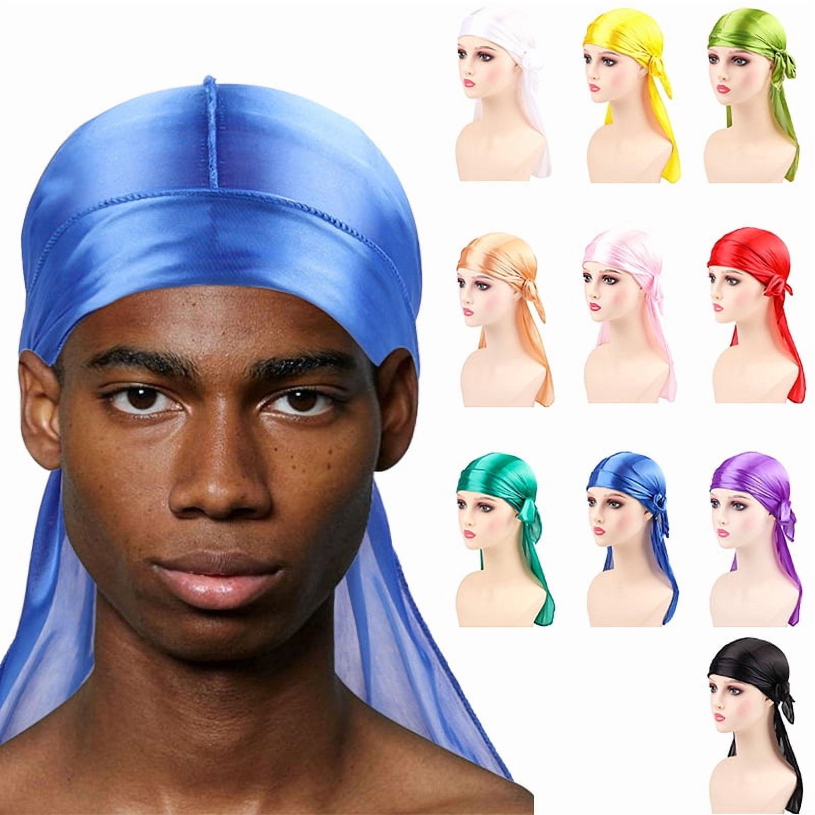 dosa/silk100%/size2/チャイナ/バンドカラー/ストライプ Yoyauz Silky Durag Hood Bandana Super Soft, Breathable