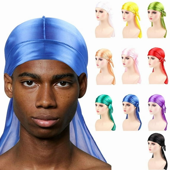 Yoyauz Silky Durag Hood Bandana Super Soft, Breathable Wrinkleproof Satin Durab Suitable for 360 degree waves, braids, wide tail Doo Rag Premium Silk Durag Suitable for men and women