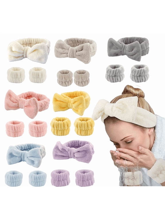 Spa Headband And Wristband Set, Face Wash Headband Makeup Skin Care Headband Wristband For Face Washing