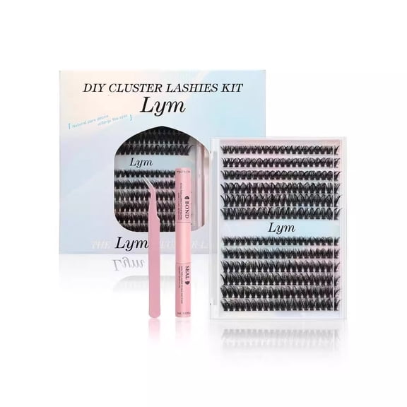 Yoyauz Starter Kit, DIY Lash Extensions, Women's Lash Clusters, Professional Quality Home Lash Extensions Kit, Natural False Lashes, Segmented Lashes, Eyelash Glue Included