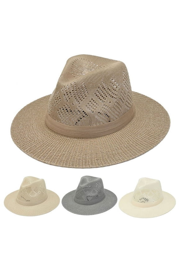 Sun Hats for Men Wide Brim Panama Hat Beach Hat Straw Hats for Men Sun Protection Men Fedora Hats UPF50