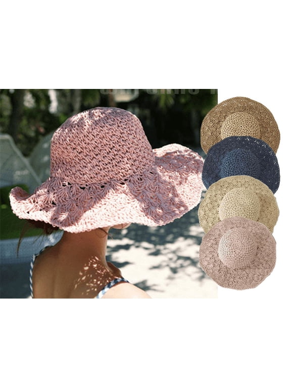 Sun Hats for Women, Wide Brim Sunscreen Hat Cap Beach Sunhat - UPF 50+ Women's Lightweight Foldable/Packable Beach Sun Hat